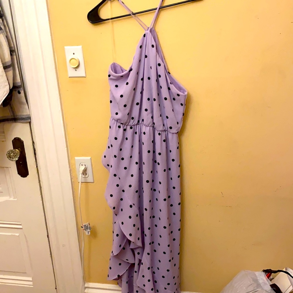 Party dress! Triangle top , lavender black polka dots